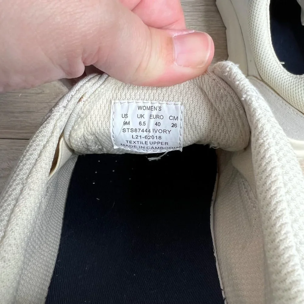 Sperry Women's Captain's‎ Moc Chambray Loafer Sneakers Ivory Slip On 9